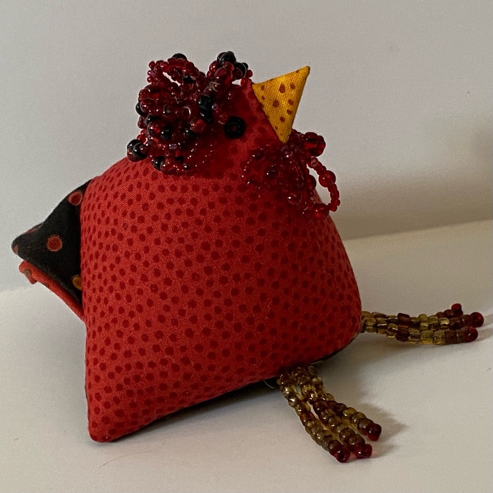 Vintage Rooster Pin Cushion Shelf Sitter Needed Feet Crest Triangle Farm Country